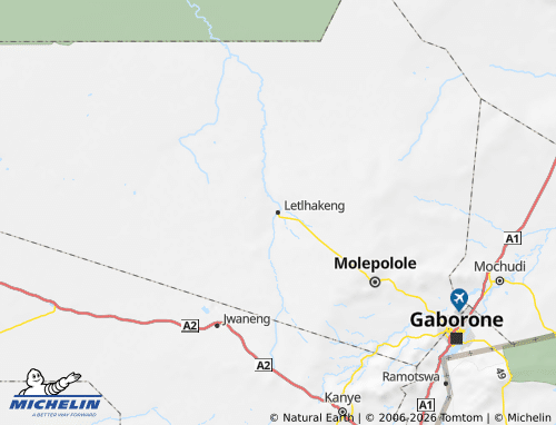 MICHELIN-Landkarte Kweneng West - ViaMichelin