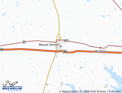 Carte MICHELIN Mount Vernon - ViaMichelin
