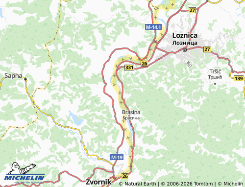 Mapa MICHELIN Gornja Koviljača - ViaMichelin