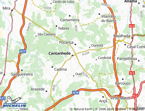MICHELIN Cantanhede map - ViaMichelin