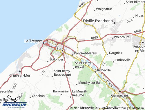 MICHELIN Ponts-et-Marais map - ViaMichelin
