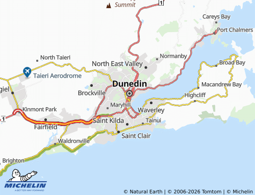 Mapa MICHELIN Dunedin Central - ViaMichelin
