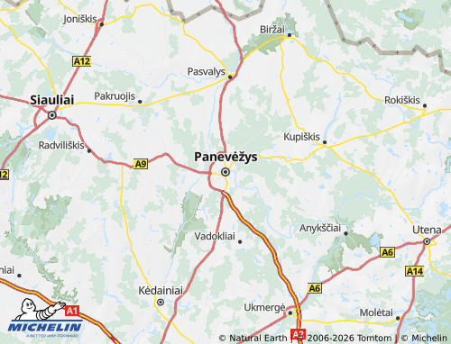 Mappa MICHELIN Panevėžio apskritis - ViaMichelin