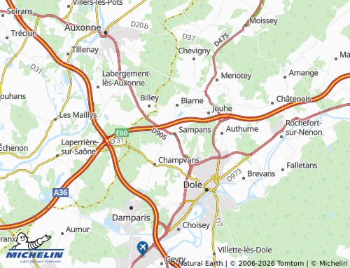 MICHELIN Sampans map - ViaMichelin