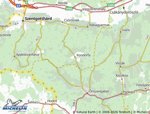 Mapa MICHELIN Kondorfa - ViaMichelin