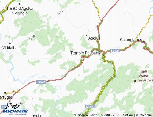 Mapa MICHELIN Bortigiadas - ViaMichelin