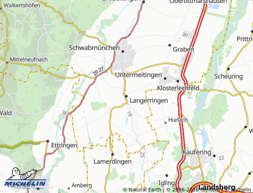 Mapa MICHELIN Langerringen - ViaMichelin
