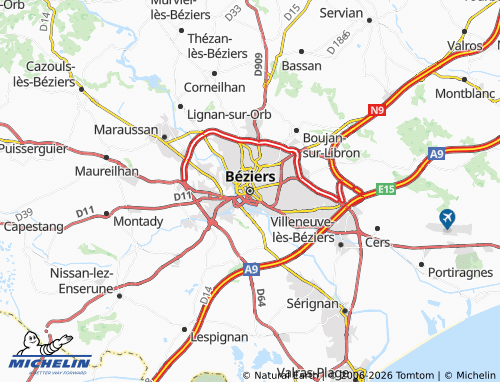 MICHELIN Béziers map - ViaMichelin