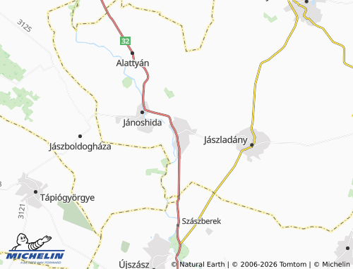 MICHELIN Jászalsószentgyörgy map - ViaMichelin