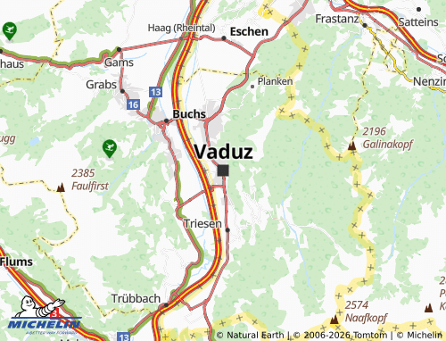 Carte MICHELIN Vaduz - ViaMichelin