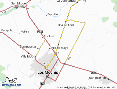 MICHELIN Cinco de Mayo map - ViaMichelin