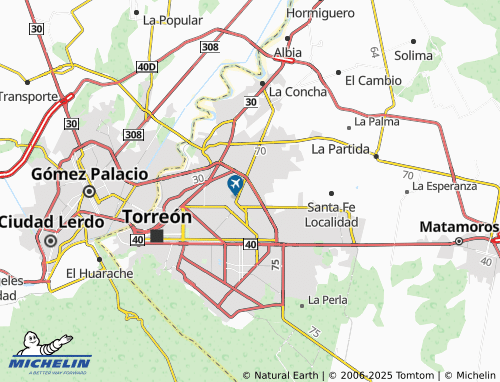 MICHELIN El Siglo de Torreón map - ViaMichelin