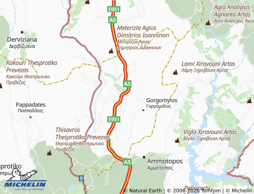 MICHELIN Neos Gorgomylos map - ViaMichelin
