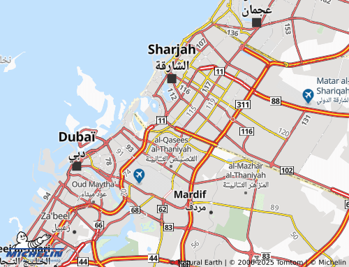 MICHELIN Al Qusais Industrial Third map - ViaMichelin