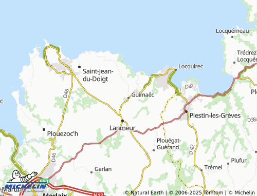 MICHELIN Guimaëc map - ViaMichelin