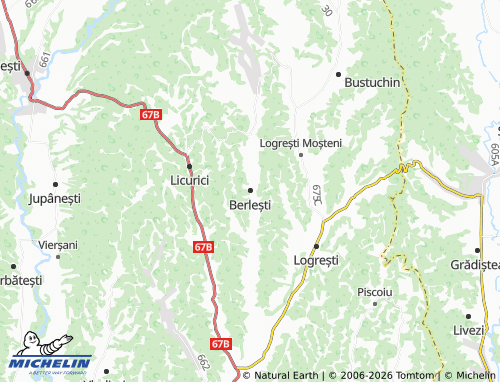 MICHELIN Berlești map - ViaMichelin