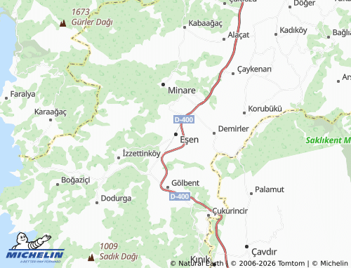 Mapa MICHELIN Eşen - ViaMichelin