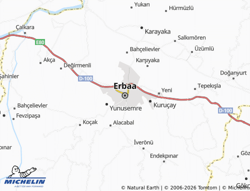 MICHELIN-Landkarte Erbaa - ViaMichelin