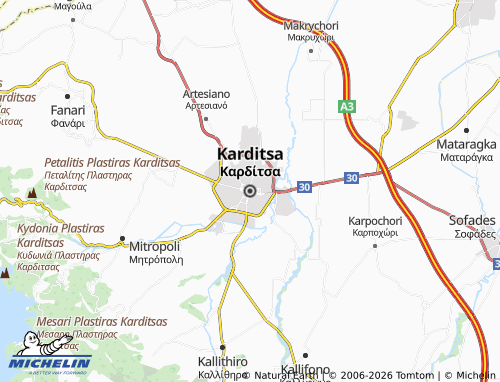 Carte MICHELIN Karditsa - ViaMichelin