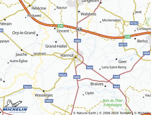 Mappa MICHELIN Hannut - ViaMichelin