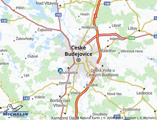 Kaart MICHELIN Ceské Budejovice - ViaMichelin