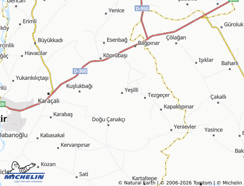 MICHELIN Yeşilli map - ViaMichelin