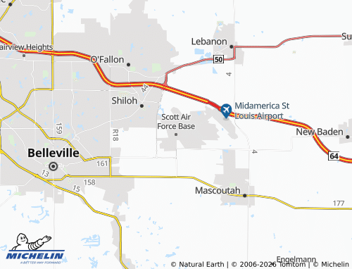 Carte MICHELIN Scott Air Force Base - ViaMichelin