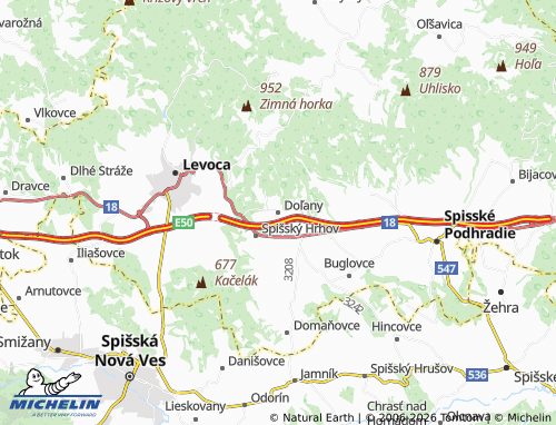 Kaart MICHELIN Doľany - ViaMichelin