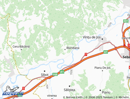 MICHELIN Blandiana map - ViaMichelin