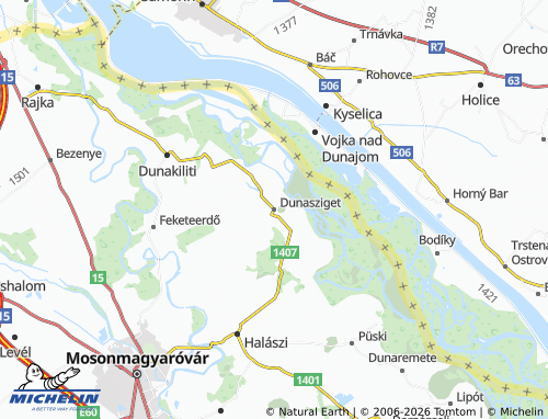 MICHELIN Dunasziget map - ViaMichelin