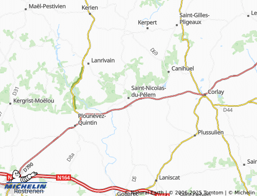 MICHELIN Saint-Nicolas-du-Pélem map - ViaMichelin