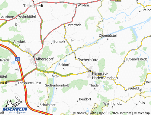 MICHELIN Fischerhütte map - ViaMichelin