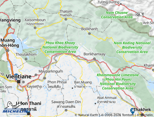 MICHELIN Bueng Kan Province map - ViaMichelin