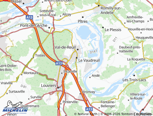 MICHELIN Le Vaudreuil map - ViaMichelin