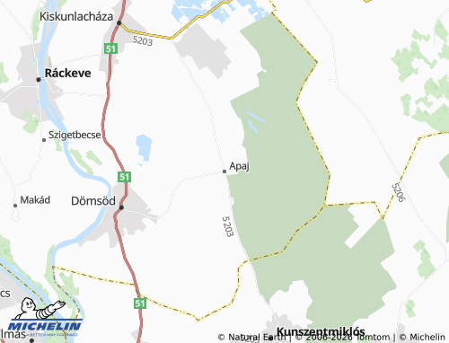 MICHELIN-Landkarte Apaj - ViaMichelin