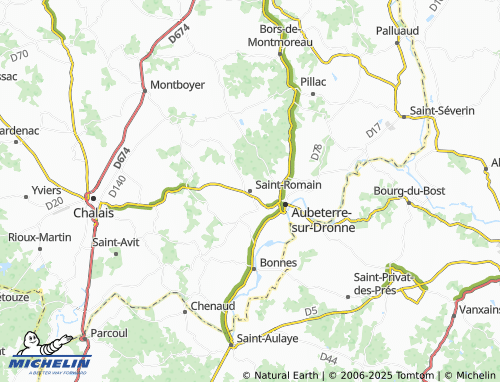 MICHELIN Saint-Romain map - ViaMichelin