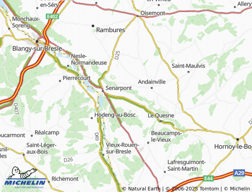 MICHELIN Inval-Boiron map - ViaMichelin