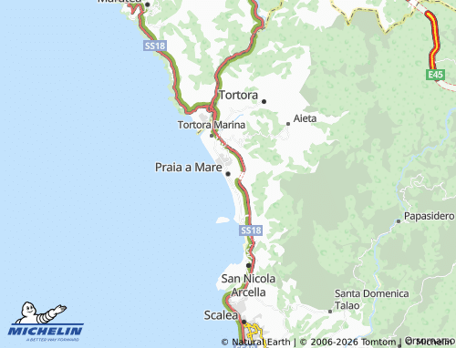 MICHELIN Praia a Mare map - ViaMichelin