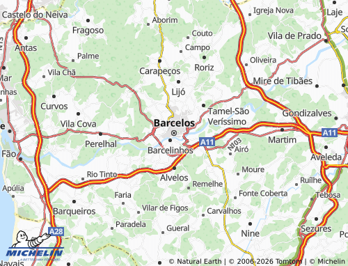 Mappa MICHELIN Barcelos - ViaMichelin