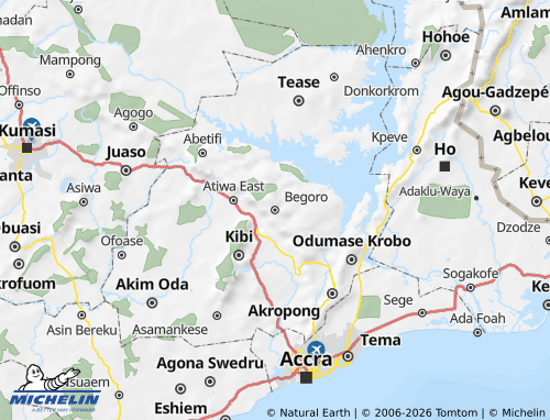 MICHELIN Fanteakwa map - ViaMichelin