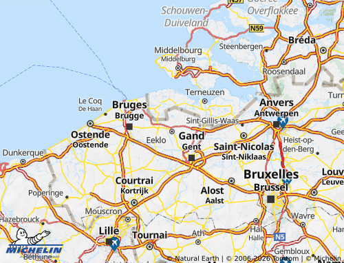Kaart MICHELIN Eeklo - ViaMichelin