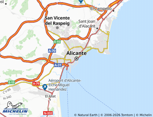 Kaart MICHELIN Alicante - ViaMichelin