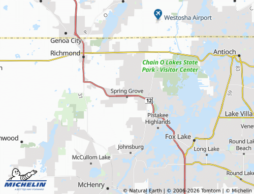 Mapa MICHELIN Spring Grove - ViaMichelin