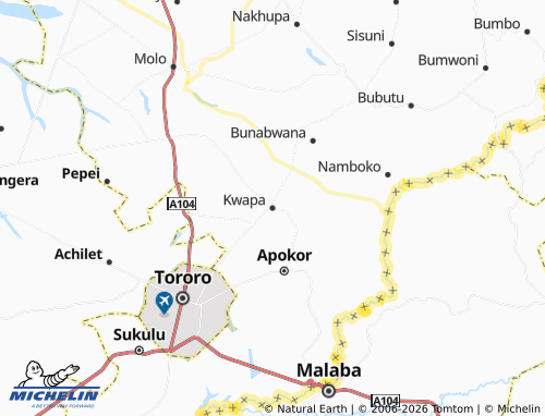 MICHELIN Kwapa map - ViaMichelin