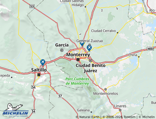 MICHELIN-Landkarte Nuevo León - ViaMichelin