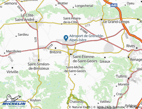 MICHELIN Saint-Etienne-de-Saint-Geoirs map - ViaMichelin