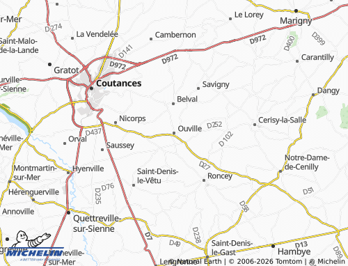 MICHELIN Ouville map - ViaMichelin