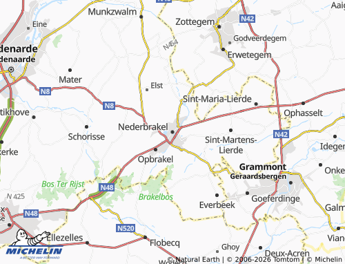 Mapa MICHELIN Nederbrakel - ViaMichelin