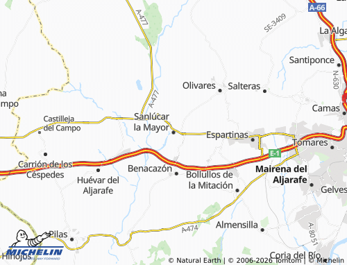MICHELIN Sanlúcar la Mayor map - ViaMichelin