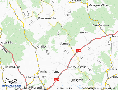 Mappa MICHELIN Sormery - ViaMichelin
